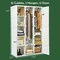 White ABS Foldable Armoire Wardrobe Closet with 2 Retractable Rods and 10 Cubes